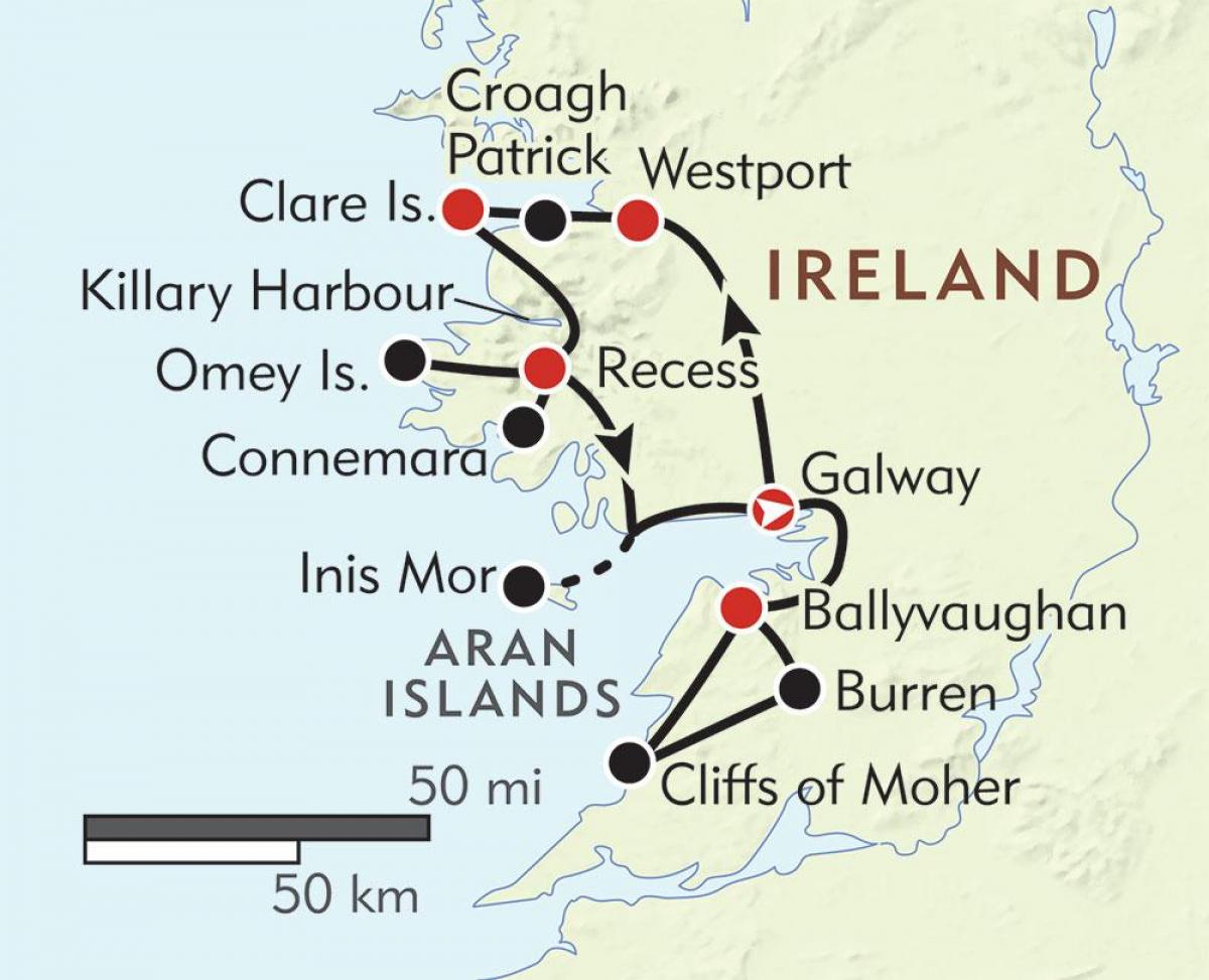 map of west coast of ireland 