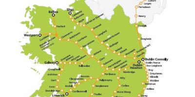 Rail travel in ireland map