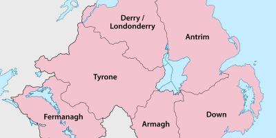 Map of northern ireland counties and towns