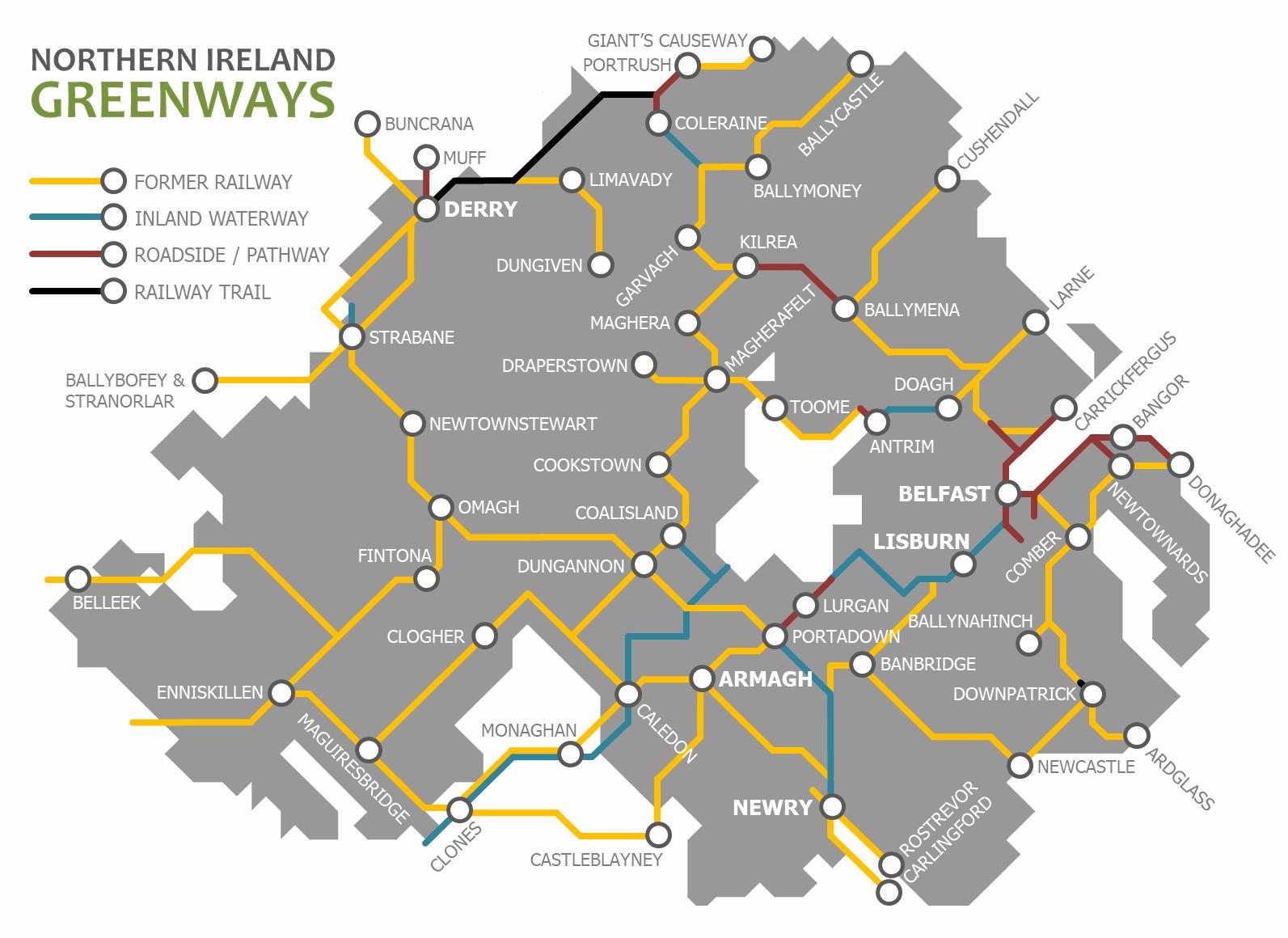 Northern Ireland Rail Map 