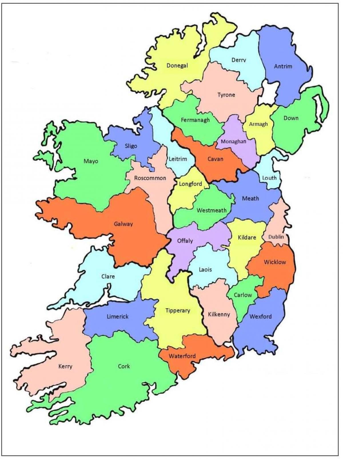 map of ireland 32 counties