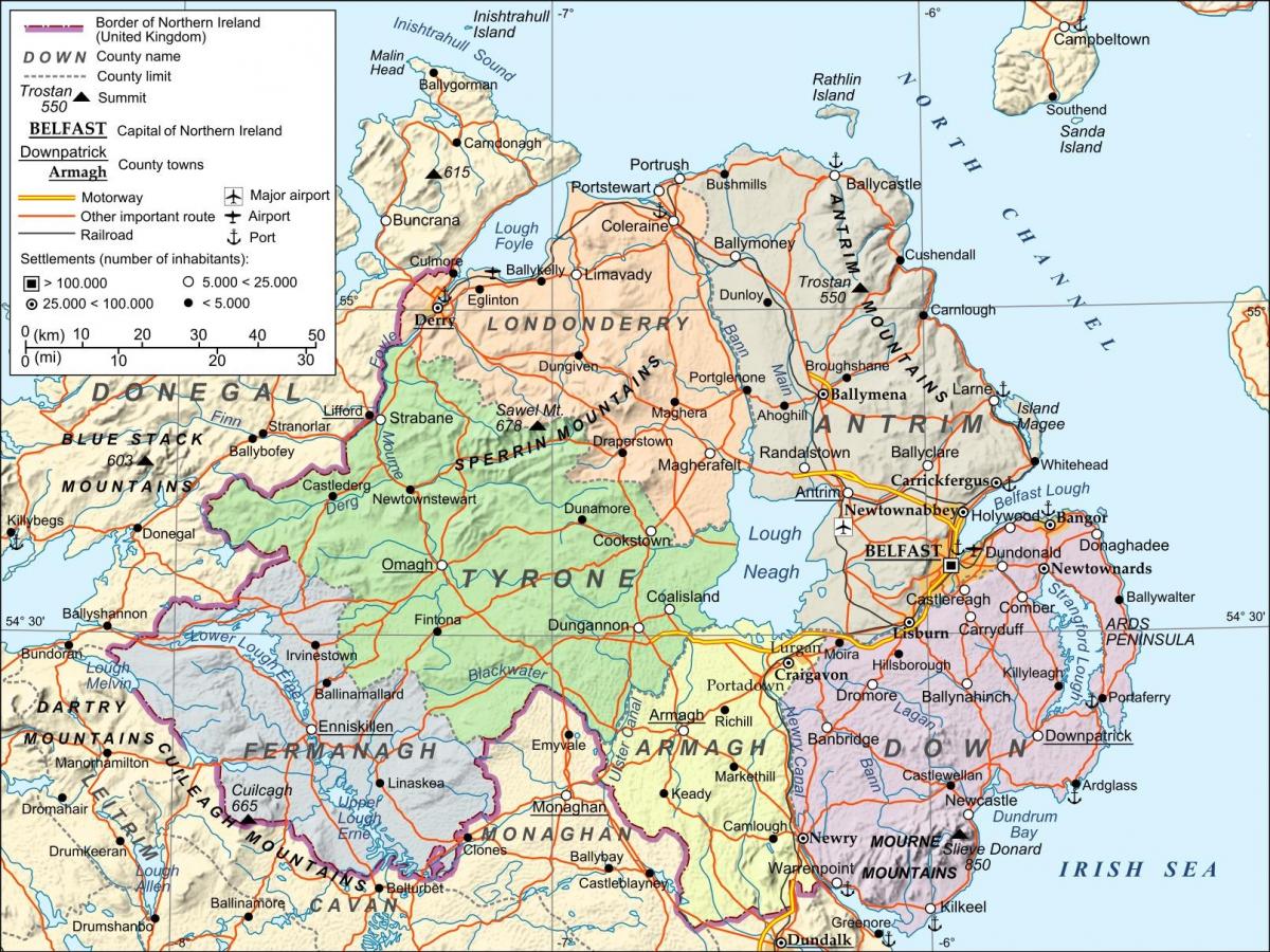 map of airports in northern ireland