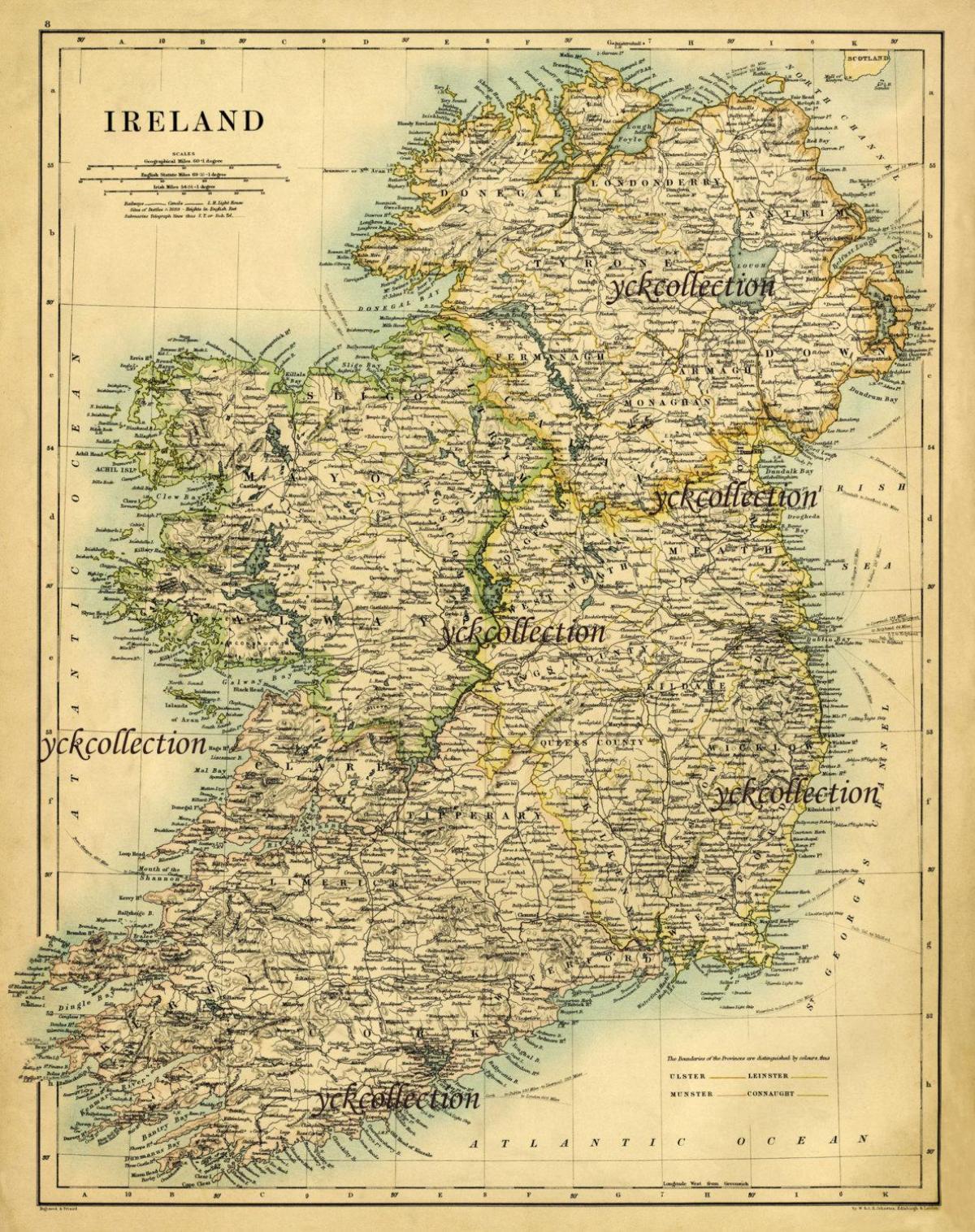 antique map of ireland