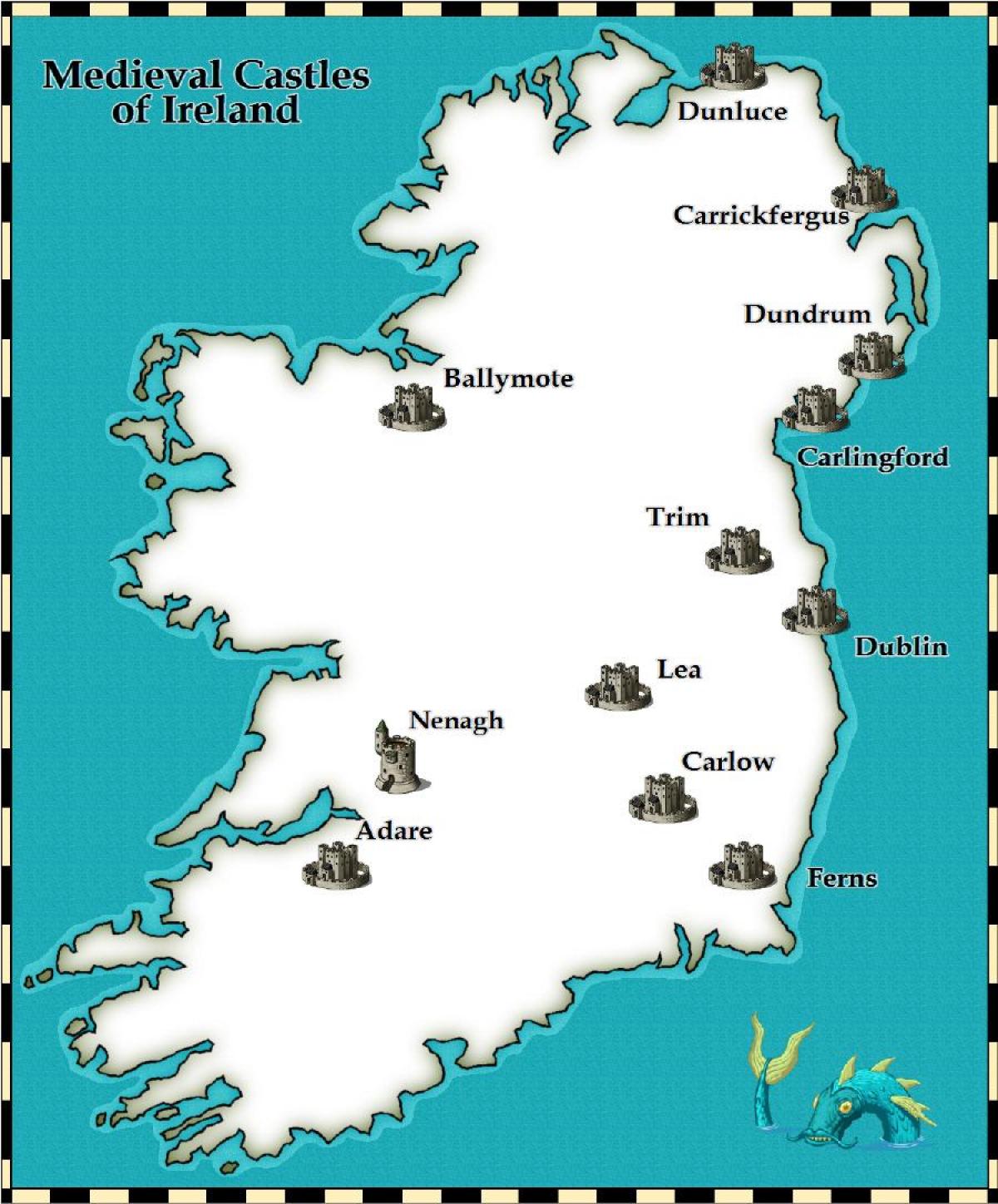 map of castles in ireland