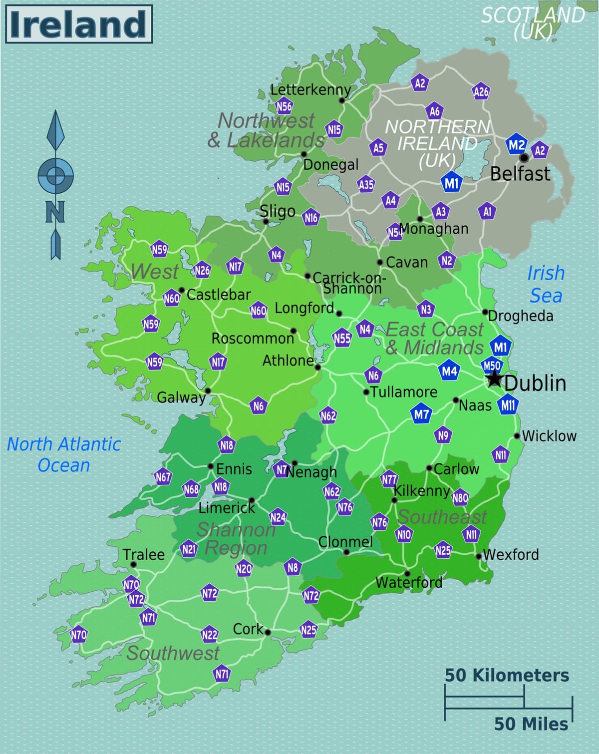 map of colorful map of ireland