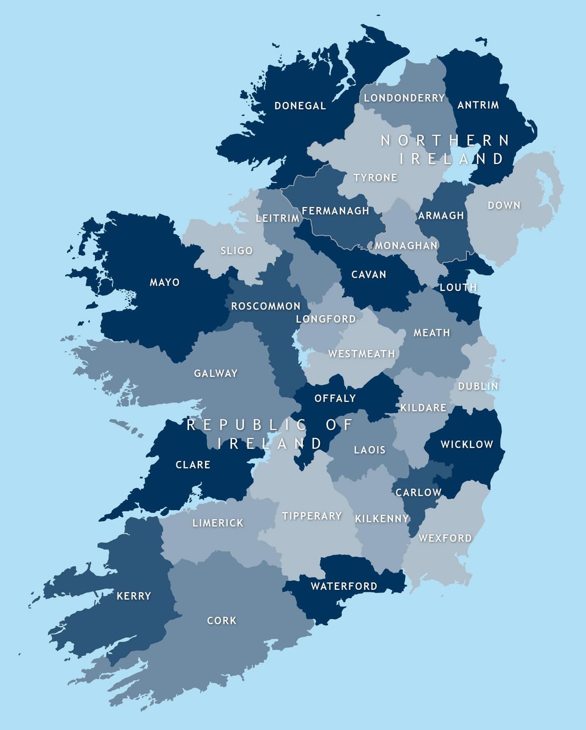 map of editable map of ireland