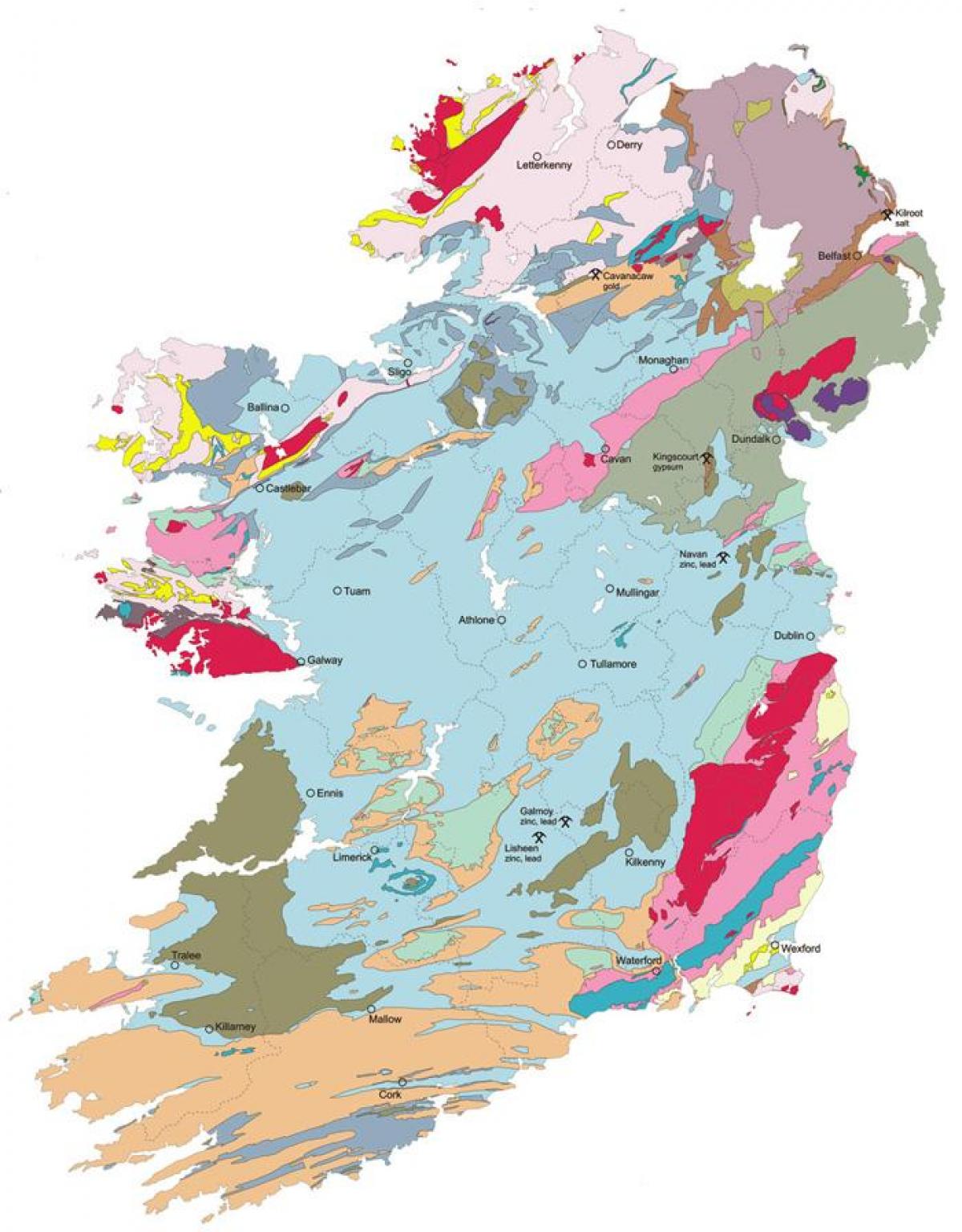map of geological map of ireland