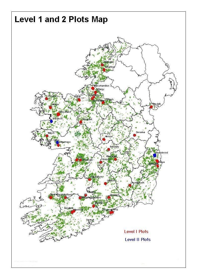 map of ireland forests