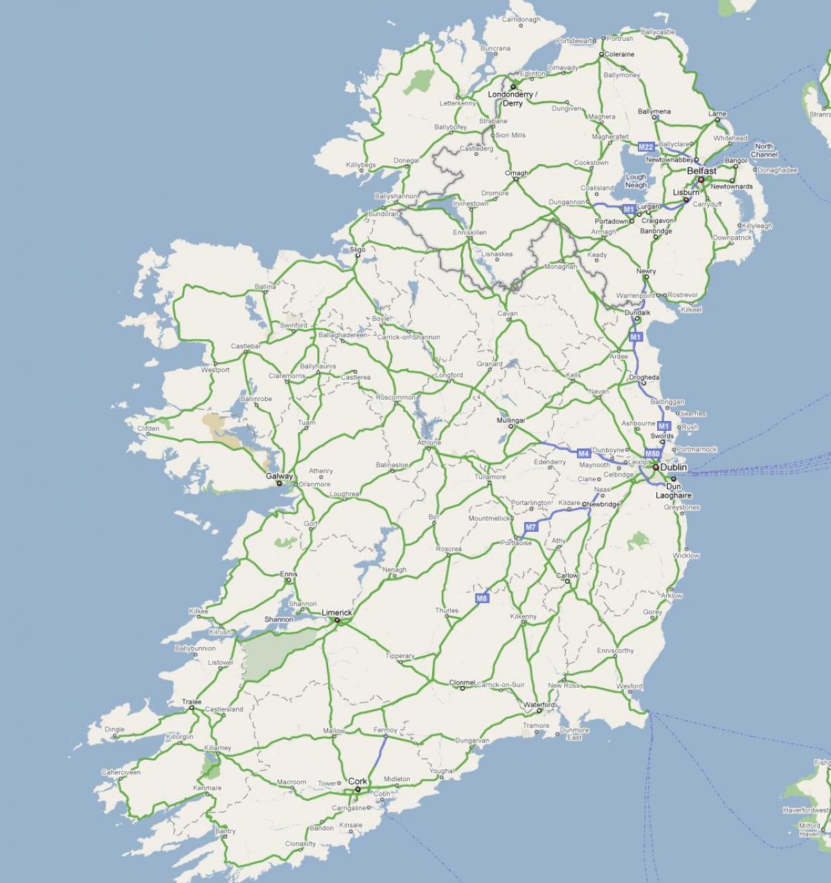 map of ireland highway