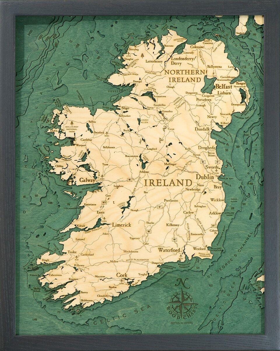 map of ireland map art