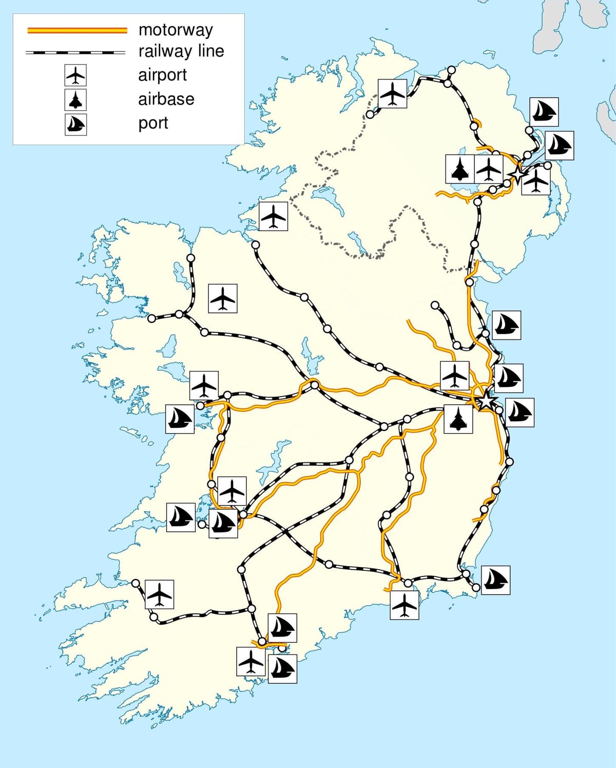 map of ireland transportation