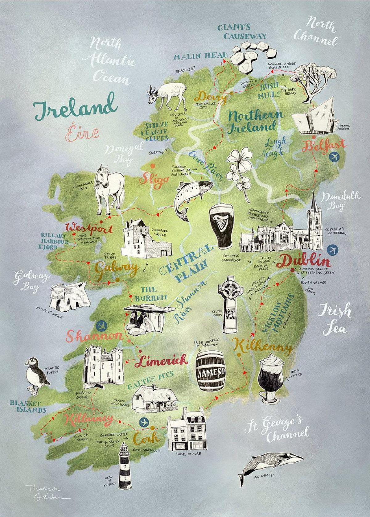 map of map of ireland poster