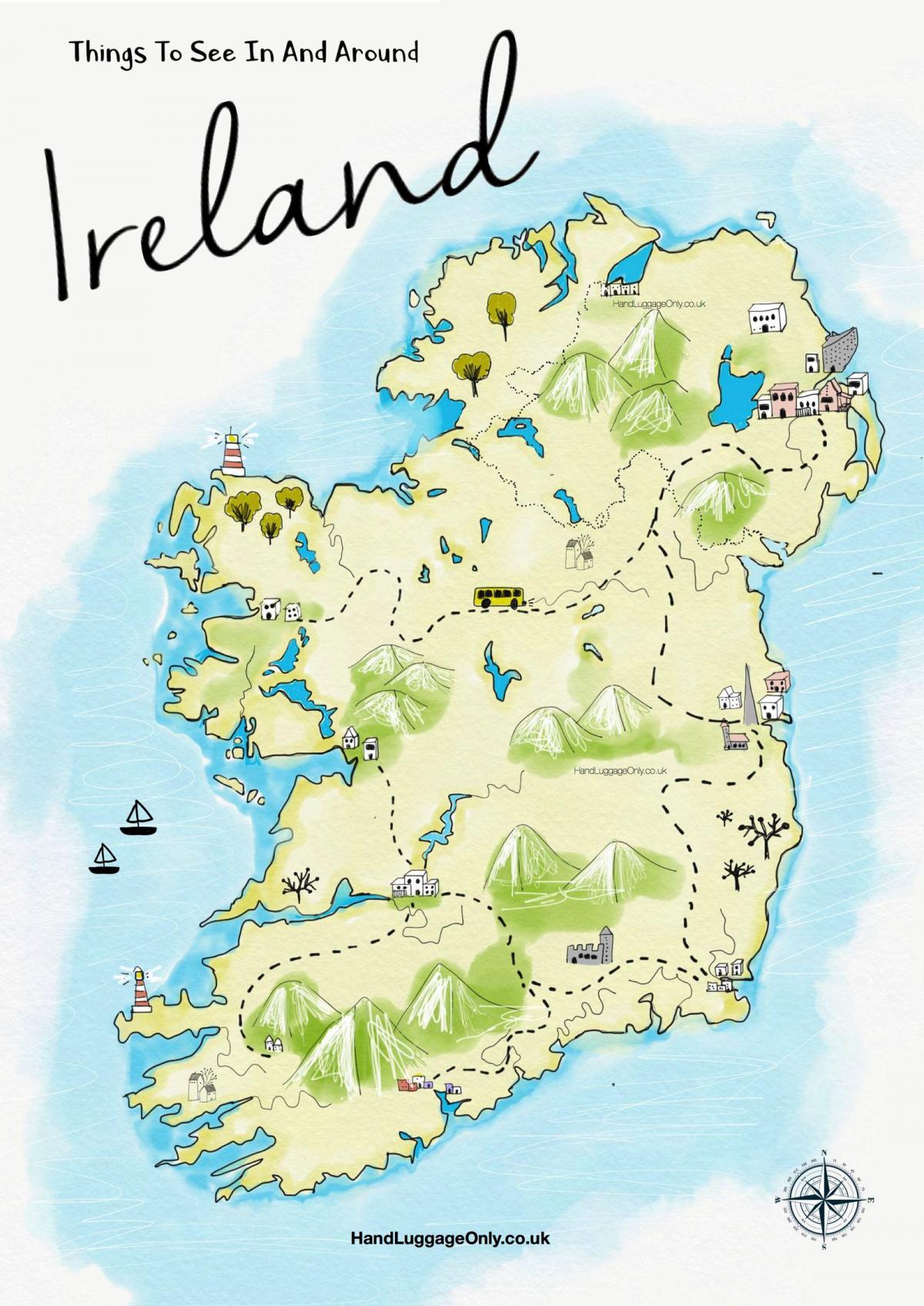map of places to visit in ireland