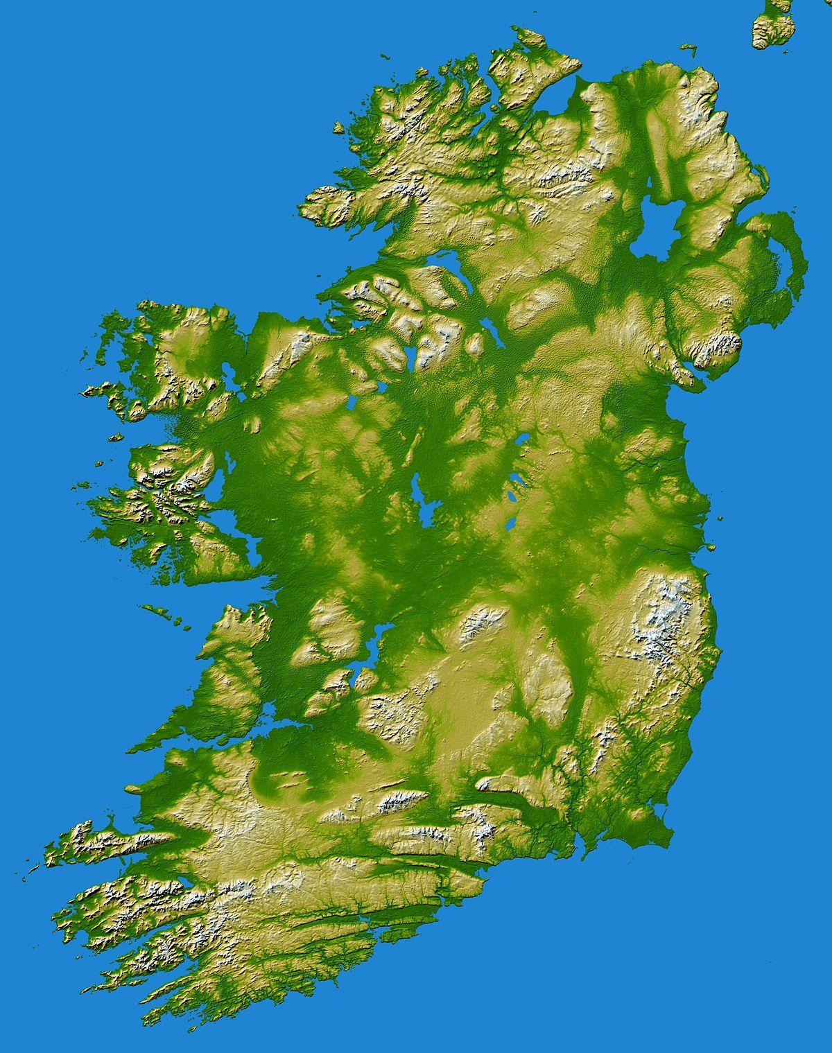 ireland mountain ranges map