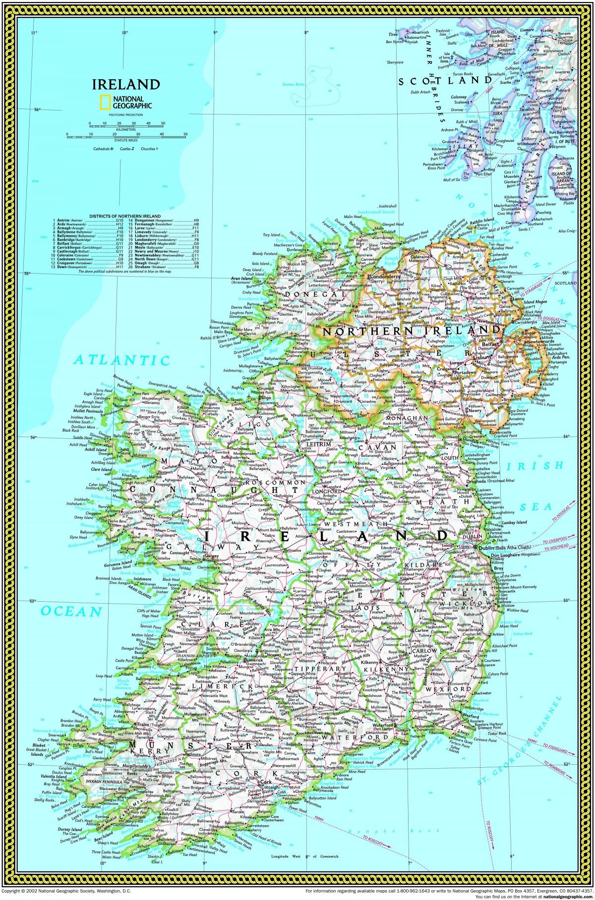 map of national geographic map of ireland