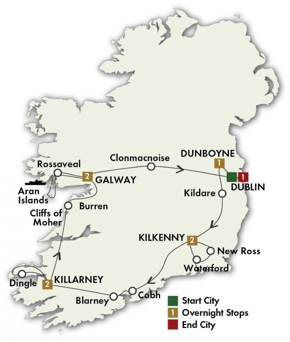 map 0f ireland
