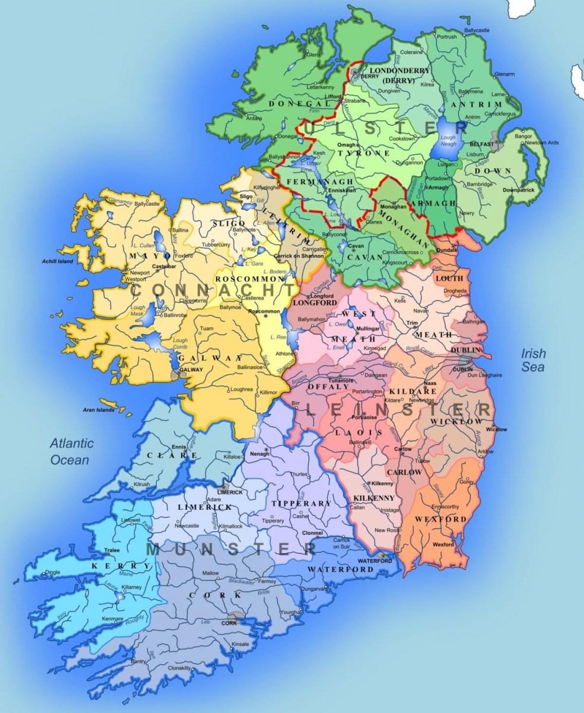 map of rivers of ireland map for kids