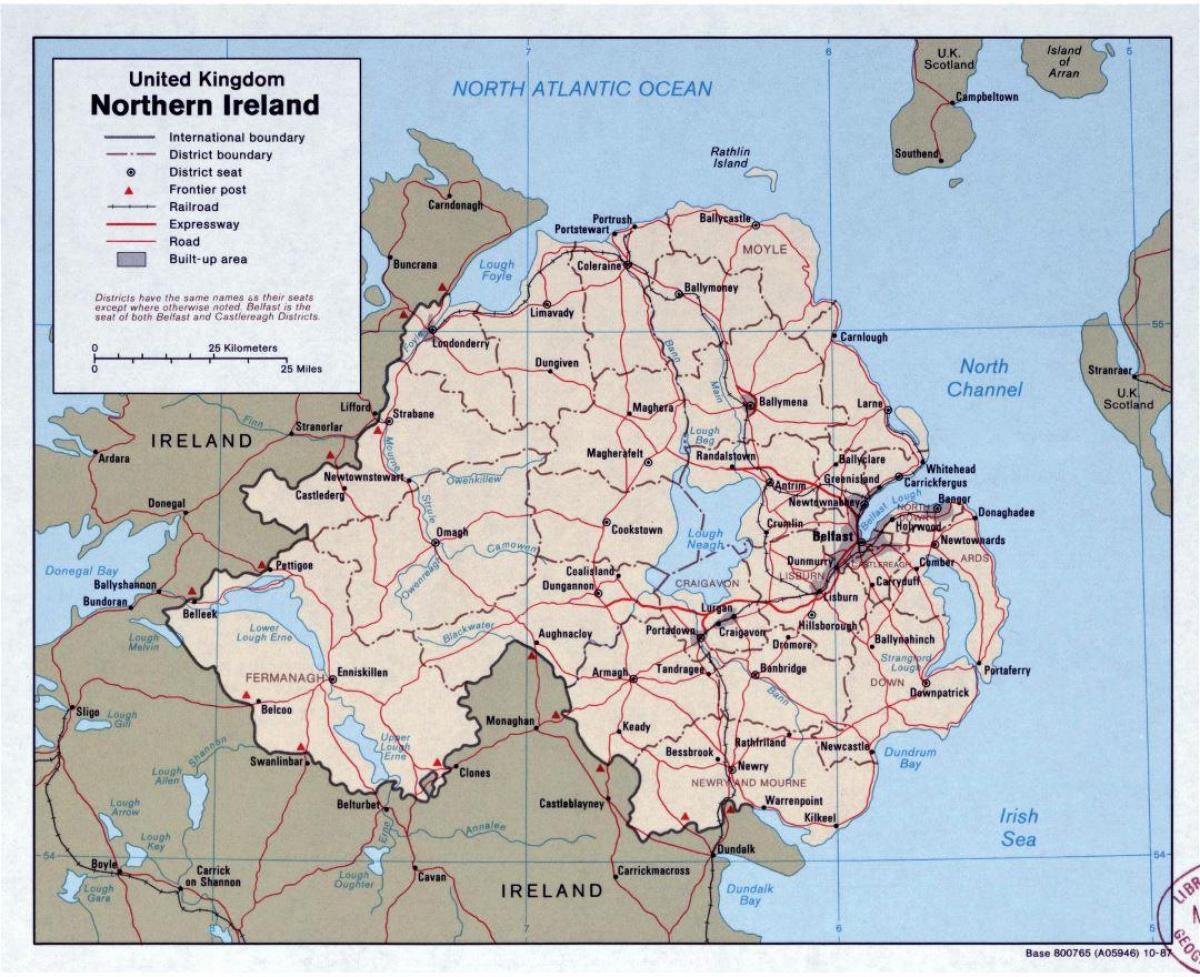 map of road map of ireland and northern ireland