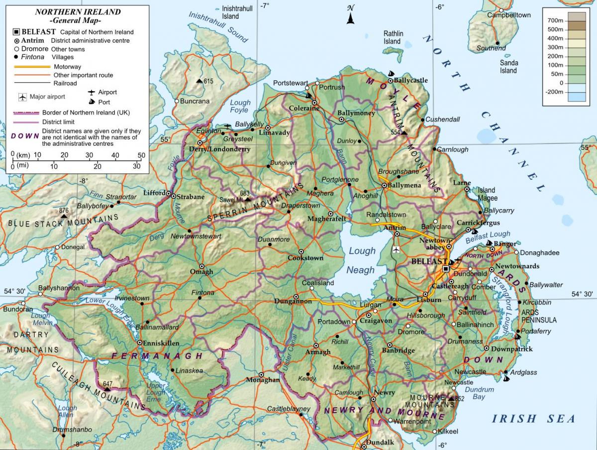 Road Map Of Northern Ireland 