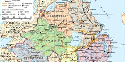 Map of airports in northern ireland