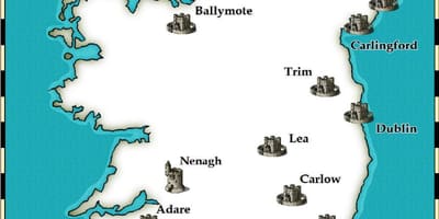 Map of castles in ireland