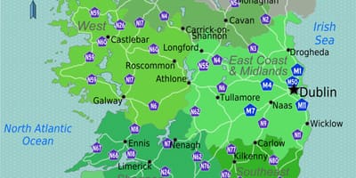 Map of colorful map of ireland