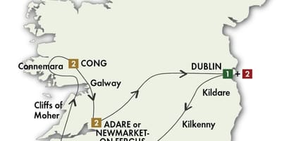 Ireland driving tour map