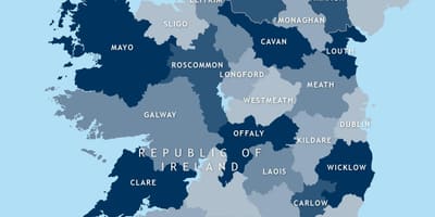 Map of editable map of ireland