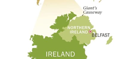 Map of emerald isle ireland