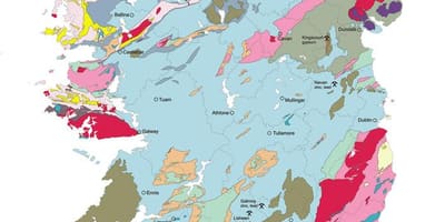 Map of geological map of ireland