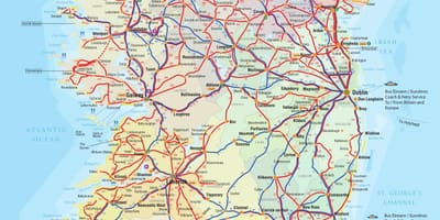 Ireland bus routes map