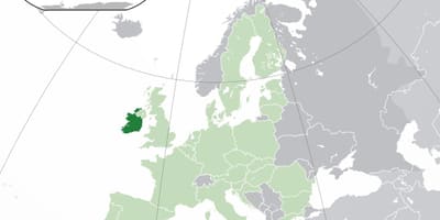 Ireland map in world map