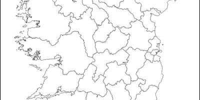 Blank map of ireland with county borders