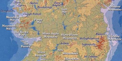 Map of ireland mountains 