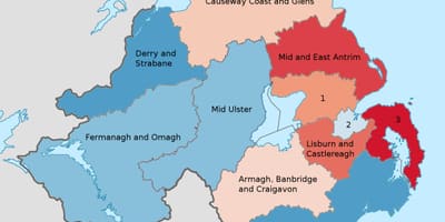 Northern ireland on a map