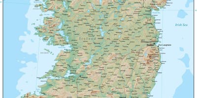 Map of ireland terrain 