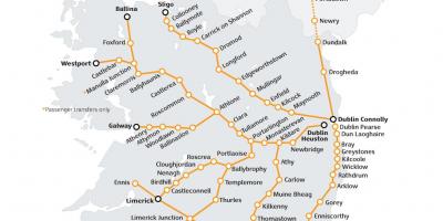 Train travel in ireland map