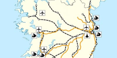 Map of ireland transportation