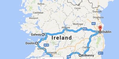 Map of ireland trip planner