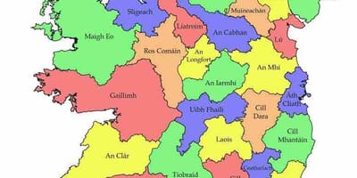 Map of ireland with county names