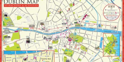 Map of dublin ireland tourist attractions