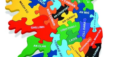 Map of map of ireland as gaeilge