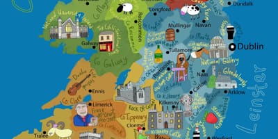 Cartoon map of ireland