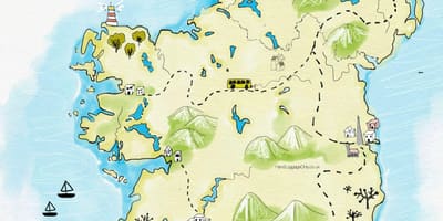 Map of places to visit in ireland