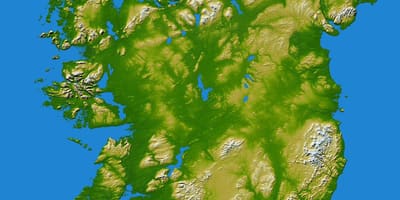 Ireland mountain ranges map