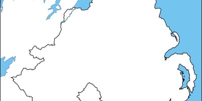 Blank map of northern ireland