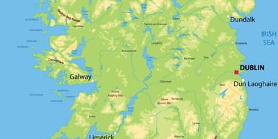 Relief map of ireland