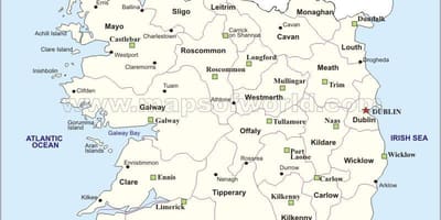 Map of political map of ireland