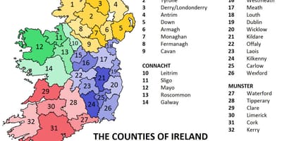 Map of ireland showing provinces