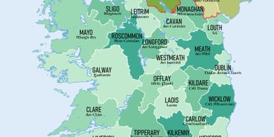 Map of republic of ireland showing counties